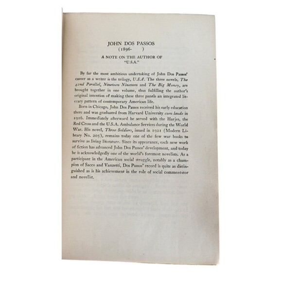 VTG 1937 USA Trilogy 42nd Parallel 1919 The Big Money John Dos Passos HC Book - Picture 7 of 11